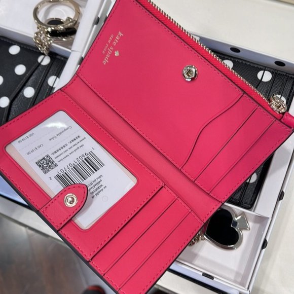 Kate Spade Leila Small Slim Bifold Wallet Bikini Pink Color - Picture 8 of 16